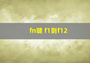 fn键 f1到f12